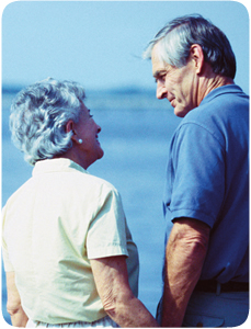 Couple holding hands