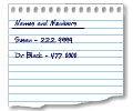 Taking note of telephone numbers