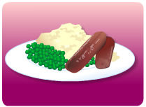 plate of sausage and mash